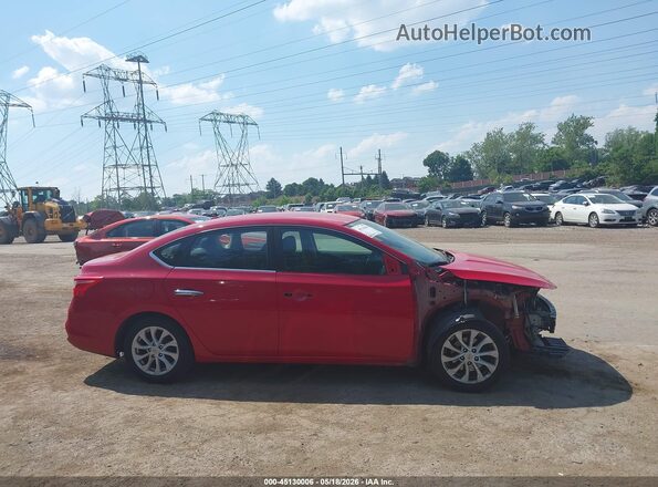 3N1AB7APXKL604764 2019 NISSAN SENTRA Red Vista interior trasera