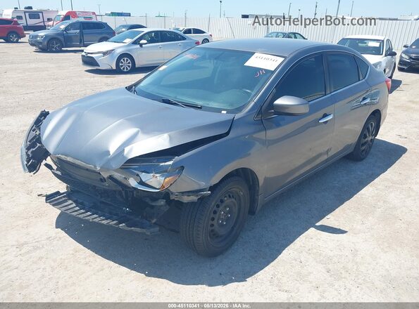 3N1AB7APXKY325883 2019 NISSAN SENTRA Серый Передняя левая четверть
