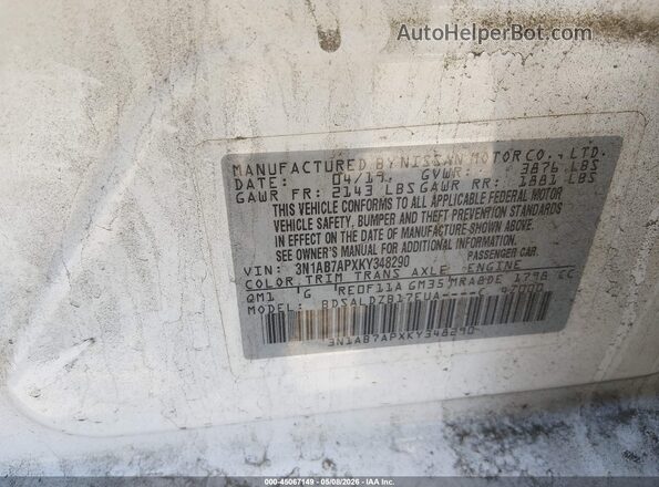 3N1AB7APXKY348290 2019 NISSAN SENTRA White Vista del compartimento del motor