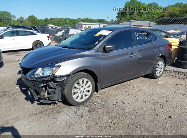 3N1AB7APXKY433548 2019 NISSAN SENTRA Gray წინა მარცხენა ხედი სამი მეოთხედიდან