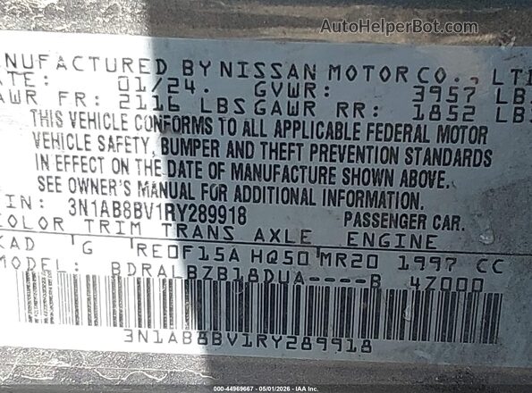 3N1AB8BV1RY289918 2024 NISSAN SENTRA Gray Вид підкапотного простору
