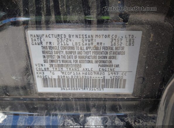 3N1AB8BV9RY316959 2024 NISSAN SENTRA Black Widok komory silnika
