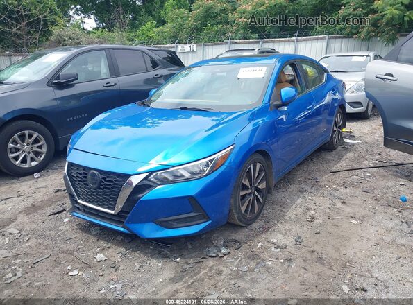 3N1AB8CV0MY260580 2021 NISSAN SENTRA Синий Передняя левая четверть