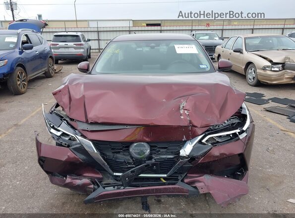 3N1AB8CV0NY306233 2022 NISSAN SENTRA Maroon Instrument cluster view