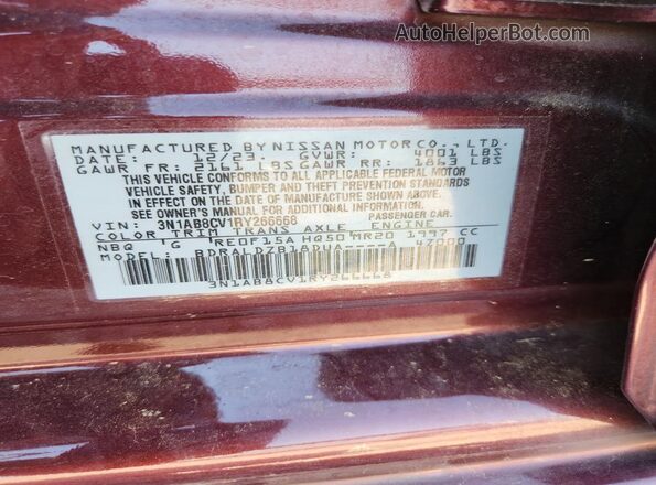 3N1AB8CV1RY266668 2024 NISSAN SENTRA Burgundy 