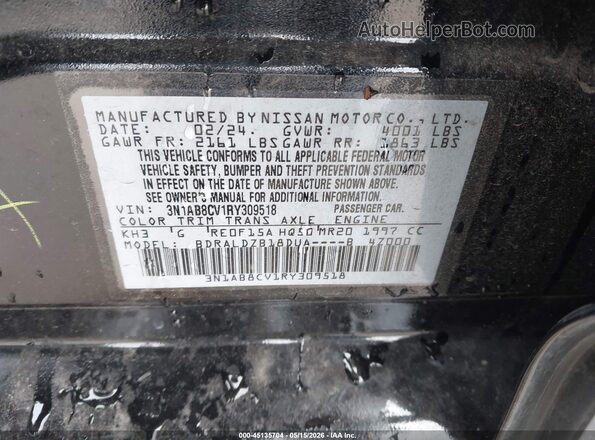 3N1AB8CV1RY309518 2024 NISSAN SENTRA Черный Вид подкапотного пространства