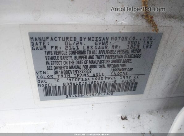3N1AB8CV1RY373302 2024 NISSAN SENTRA White Engine compartment view