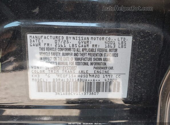 3N1AB8CV1SY373807 2025 NISSAN SENTRA Black Շարժիչի բաժամունքի տեսք