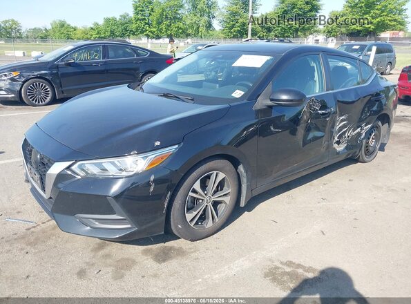 3N1AB8CV2NY219613 2022 NISSAN SENTRA Black Առջևի ձախ երեք քառորդ տեսարան