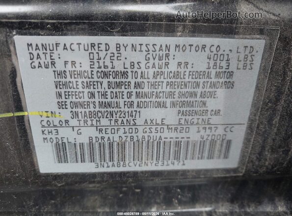 3N1AB8CV2NY231471 2022 NISSAN SENTRA Black 