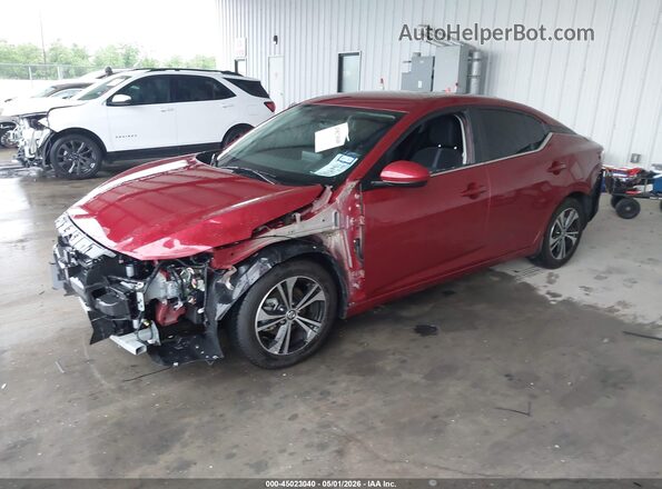3N1AB8CV2NY286552 2022 NISSAN SENTRA Red Առջևի ձախ երեք քառորդ տեսարան