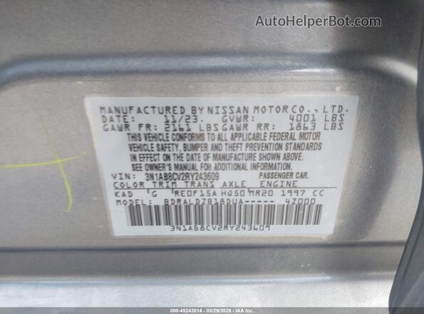 3N1AB8CV2RY243609 2024 NISSAN SENTRA Gray Vista del compartimento del motor