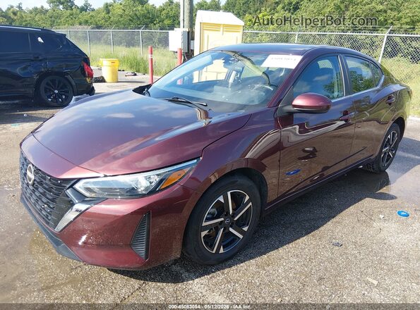 3N1AB8CV2RY336663 2024 NISSAN SENTRA Burgundy წინა მარცხენა ხედი სამი მეოთხედიდან