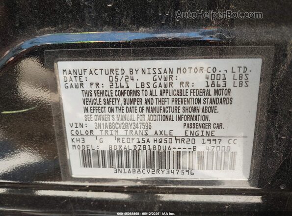3N1AB8CV2RY347596 2024 NISSAN SENTRA Black Вид підкапотного простору