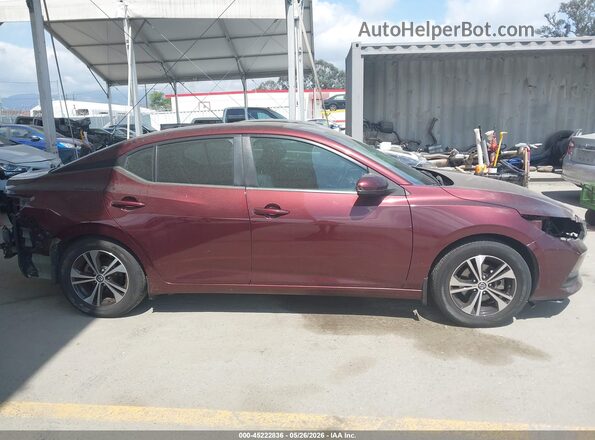 3N1AB8CV3LY288100 2020 NISSAN SENTRA Burgundy Widok wnętrza 360 stopni