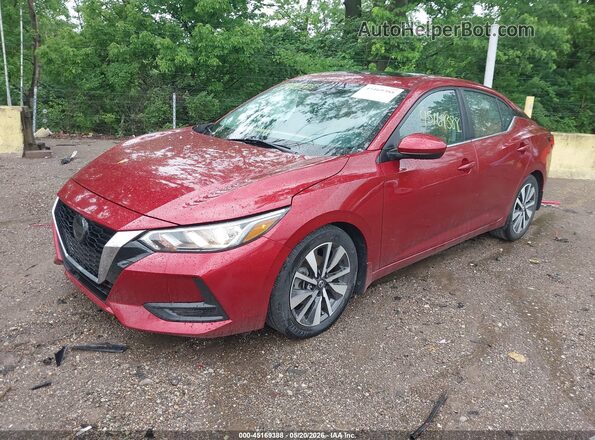3N1AB8CV3MY217433 2021 NISSAN SENTRA Red წინა მარცხენა ხედი სამი მეოთხედიდან