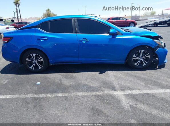 3N1AB8CV3MY312624 2021 NISSAN SENTRA Blue Սարքավորումների վահանակի տեսք