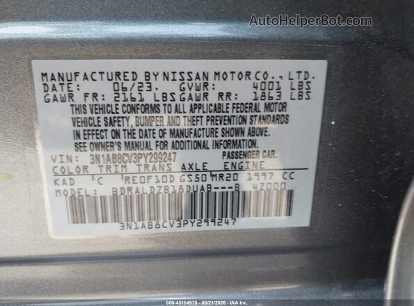 3N1AB8CV3PY299247 2023 NISSAN SENTRA Gray Vista del compartimento del motor