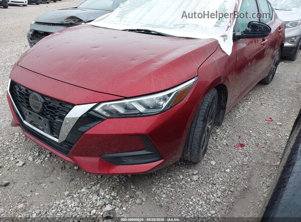 3N1AB8CV4MY279861 2021 NISSAN SENTRA Red წინა მარცხენა ხედი სამი მეოთხედიდან