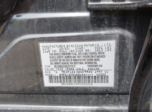 3N1AB8CV4RY231512 2024 NISSAN SENTRA Черный 