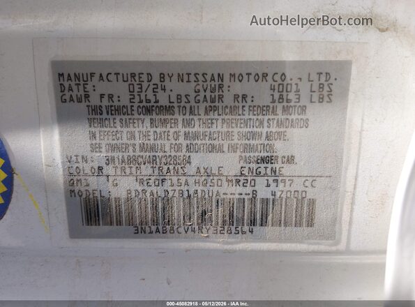 3N1AB8CV4RY328564 2024 NISSAN SENTRA Белый Вид подкапотного пространства