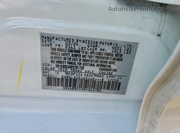 3N1AB8CV4RY361788 2024 NISSAN SENTRA Белый 
