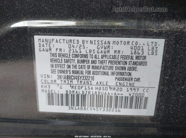 3N1AB8CV4SY332216 2025 NISSAN SENTRA Black Вид підкапотного простору