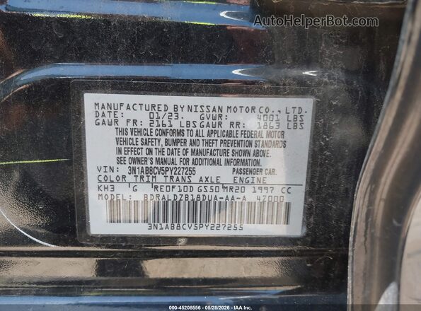 3N1AB8CV5PY227255 2023 NISSAN SENTRA Black Widok komory silnika