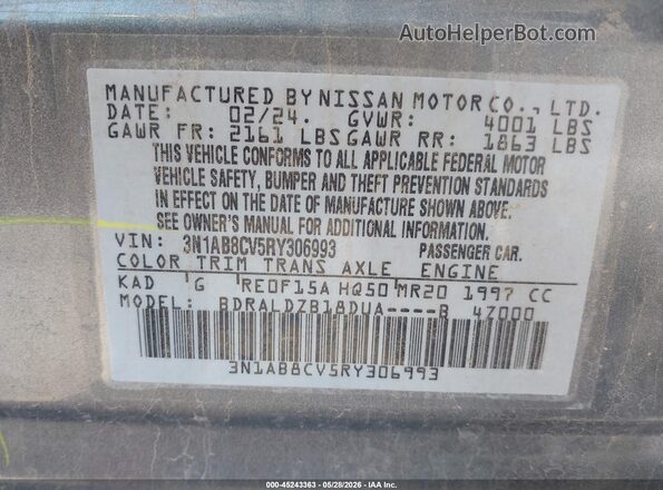 3N1AB8CV5RY306993 2024 NISSAN SENTRA Gray 