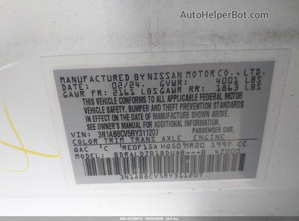3N1AB8CV5RY311207 2024 NISSAN SENTRA White Engine compartment view