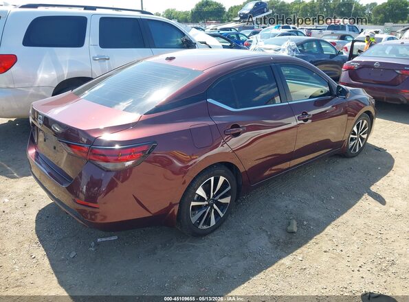 3N1AB8CV5SY221772 2025 NISSAN SENTRA Burgundy Trasero derecho