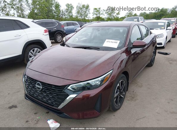 3N1AB8CV5SY317000 2025 NISSAN SENTRA Maroon Առջևի ձախ երեք քառորդ տեսարան