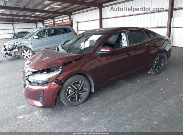 3N1AB8CV5SY323119 2025 NISSAN SENTRA Burgundy წინა მარცხენა ხედი სამი მეოთხედიდან