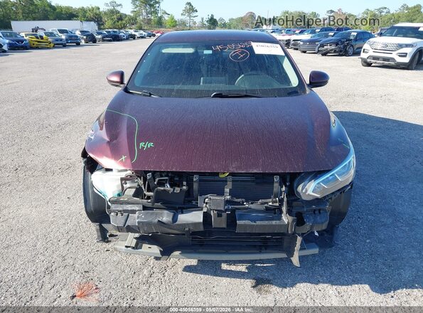 3N1AB8CV6LY228750 2020 NISSAN SENTRA Burgundy Instrument cluster view
