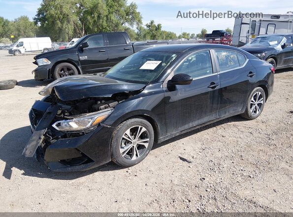 3N1AB8CV6MY237742 2021 NISSAN SENTRA Черный Передняя левая четверть