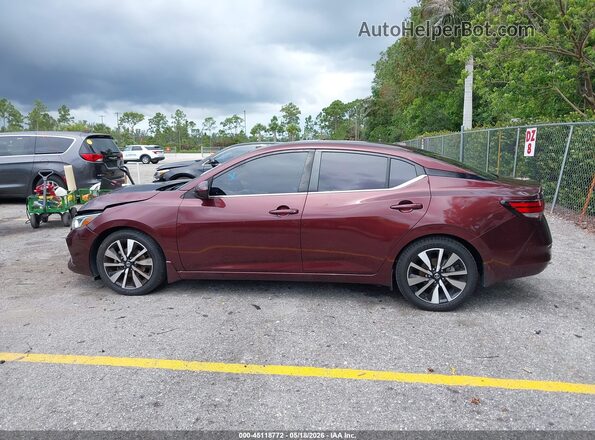 3N1AB8CV6MY291378 2021 NISSAN SENTRA Burgundy Widok wnętrza z tyłu