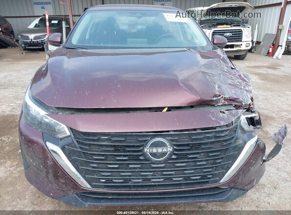3N1AB8CV6SY325445 2025 NISSAN SENTRA Maroon Instrument cluster view