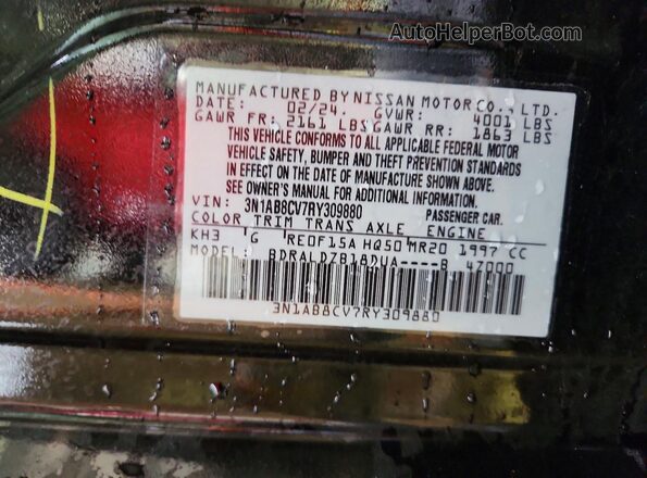 3N1AB8CV7RY309880 2024 NISSAN SENTRA Black Engine compartment view