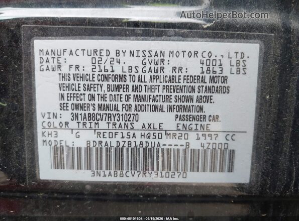 3N1AB8CV7RY310270 2024 NISSAN SENTRA Черный Вид подкапотного пространства