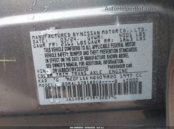 3N1AB8CV7RY320796 2024 NISSAN SENTRA Gray Engine compartment view