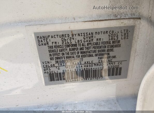 3N1AB8CV7RY377077 2024 NISSAN SENTRA White Vista del compartimento del motor