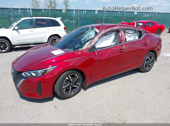 3N1AB8CV9SY220415 2025 NISSAN SENTRA Red წინა მარცხენა ხედი სამი მეოთხედიდან