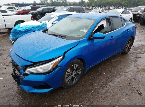 3N1AB8CVXMY233838 2021 NISSAN SENTRA Blue Vista tres cuartos delantera izquierda