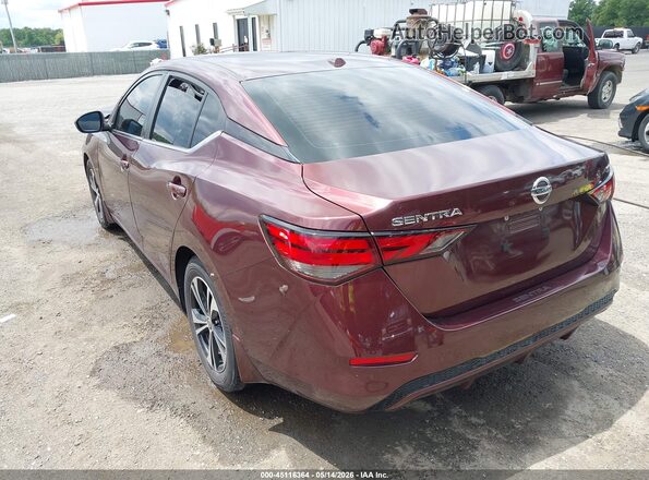 3N1AB8CVXMY240143 2021 NISSAN SENTRA Burgundy Trasero izquierdo