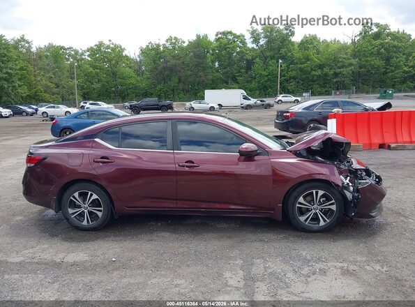 3N1AB8CVXMY240143 2021 NISSAN SENTRA Burgundy Vista del cuadro de instrumentos
