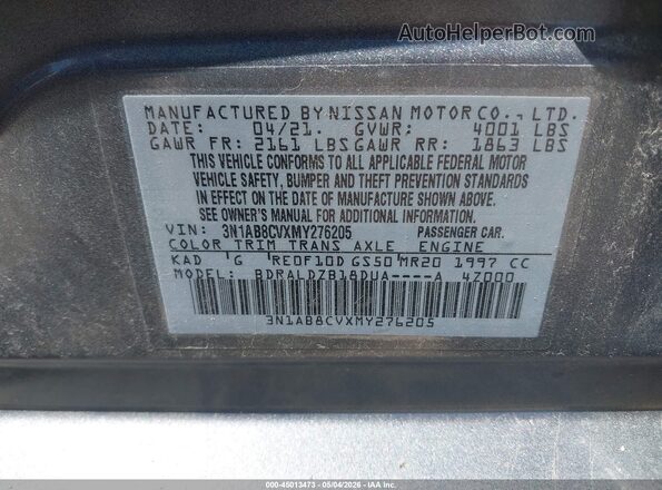 3N1AB8CVXMY276205 2021 NISSAN SENTRA Gray 