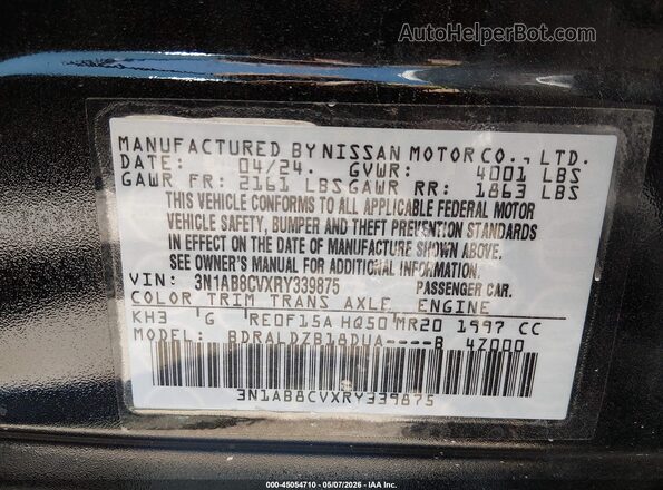 3N1AB8CVXRY339875 2024 NISSAN SENTRA Black Widok komory silnika