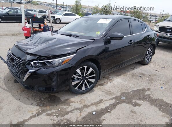 3N1AB8CVXSY409395 2025 NISSAN SENTRA Black Առջևի ձախ երեք քառորդ տեսարան