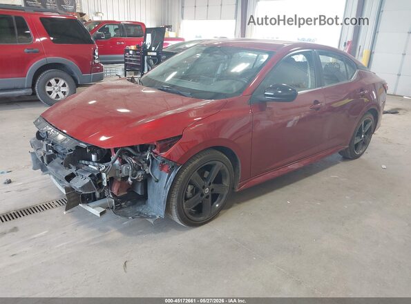 3N1AB8DV3MY321063 2021 NISSAN SENTRA Red წინა მარცხენა ხედი სამი მეოთხედიდან