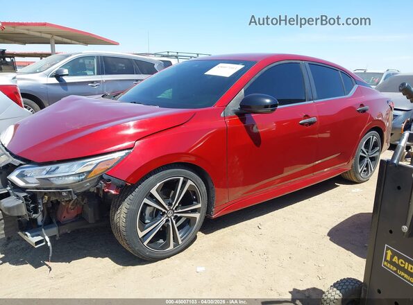 3N1AB8DV4LY218636 2020 NISSAN SENTRA Burgundy Vista tres cuartos delantera izquierda